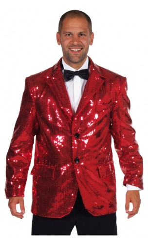 Veste Paillettes Disco Rouge