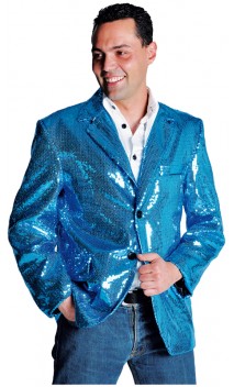 Veste Paillettes Disco Bleu