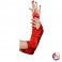 Gants Plissés Rouge 45cm