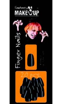 20 Faux Ongles Noirs