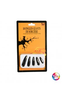 10 Faux Ongles Noir