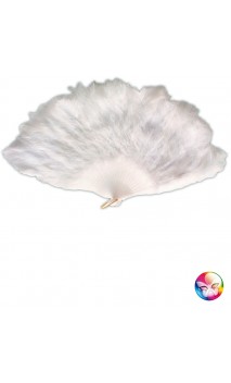 Eventail Marabout Plume Blanche