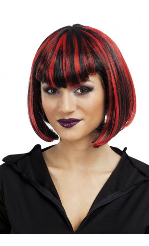 Perruque Vampiresse Rouge Noire
