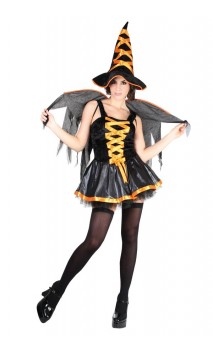 Costume sorcière sexy orange