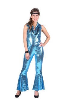 Combinaison disco turquoise luxe