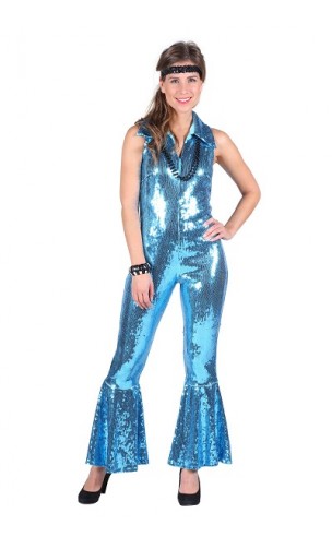 Combinaison disco turquoise luxe