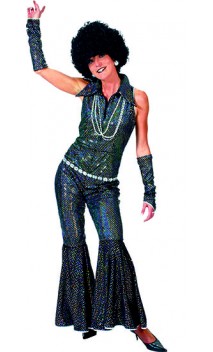 Combinaison disco noire femme