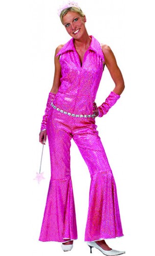 Combinaison disco rose femme