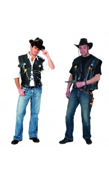 Gilet cowboy noir luxe