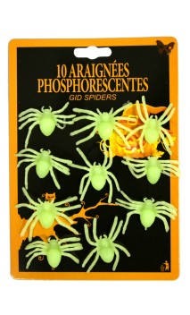 Set 10 araignées phospho 5cm