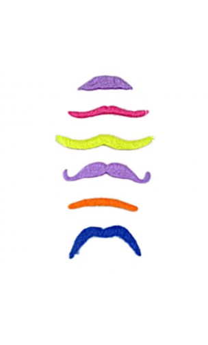6 moustaches fluo