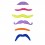 6 moustaches fluo