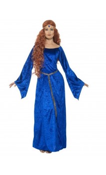 Location déguisement robe médiévale bleue grande taille à Paris