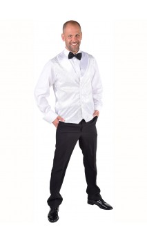 Gilet blanc à paillettes argenté