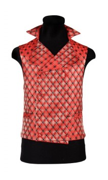 Gilet 1900 rouge avec col