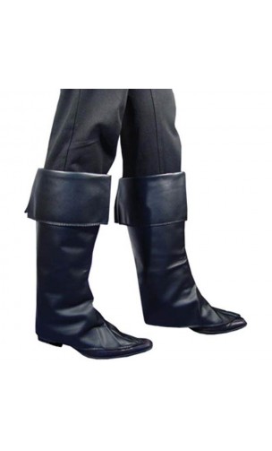 Surbottes simili cuir noir pour déguisements