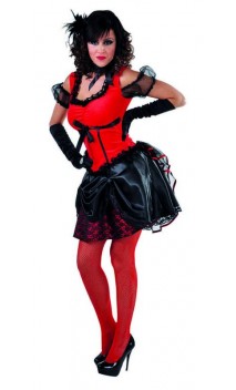 Déguisement saloon rouge et noir