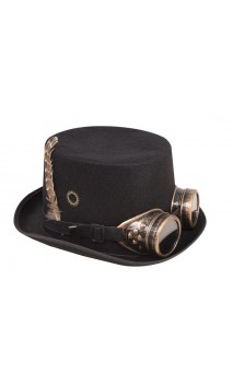 Chapeau steampunk avec lunettes