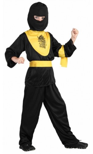 Déguisement ninja noir et jaune enfant