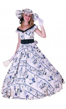 Robe victorienne 1900 à fleurs en location