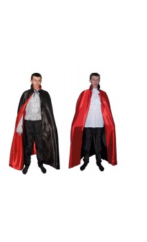 Cape réversible noire rouge 140 cm
