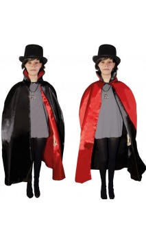 Cape réversible noir et rouge
