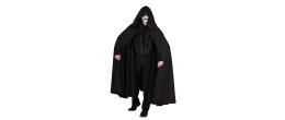 Cape noire à capuche luxe