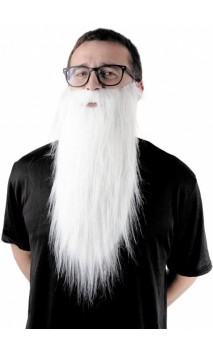 Barbe longue blanche de 40cm en vente pour déguisements