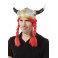 Casque viking latex avec tresses rouges