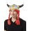 Casque viking latex avec tresses rouges