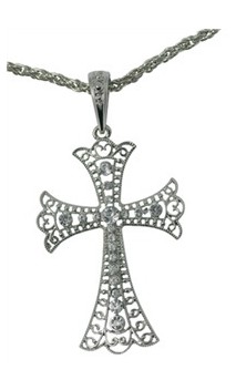 Croix argenté avec diamant