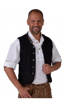  	Location déguisement oktoberfest homme gilet tyrolien, bavaroi luxe noir à Paris chez Be Happy