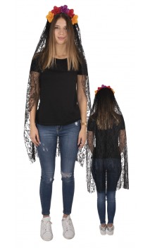 Serre tete voile noir 120cm