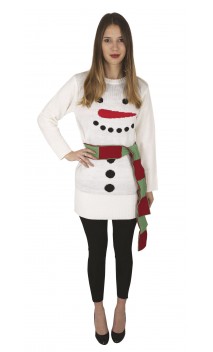 Pull bonhomme de neige adulte