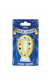 Bougie chiffre 0