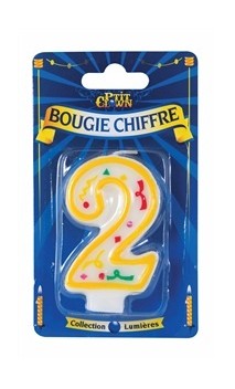 Bougie chiffre 2