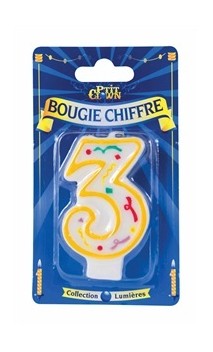 Bougie chiffre 3