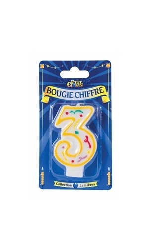 Bougie chiffre 3