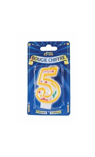 Bougie chiffre 5