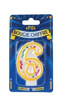 Bougie chiffre 6