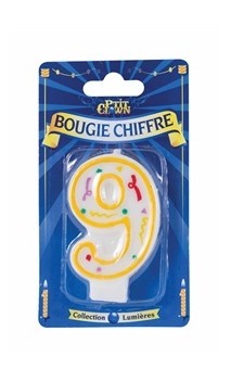 Bougie chiffre 9