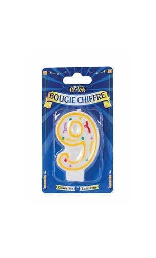 Bougie chiffre 9