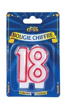Bougie chiffre 18