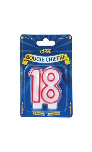 Bougie chiffre 18