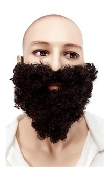 Barbe et moustache frisée 