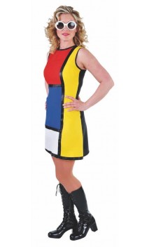 Robe année 60 multicolore