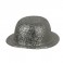 Chapeau Melon argent pailletés