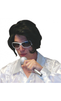 Perruque Elvis avec Lunettes & Micro